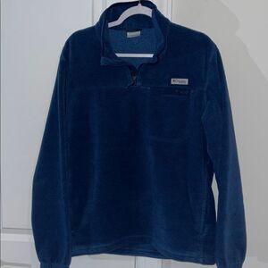Gray Blue WARM Columbia Pullover fishing PFG Fleece Sweatshirt Sweater Jacket M